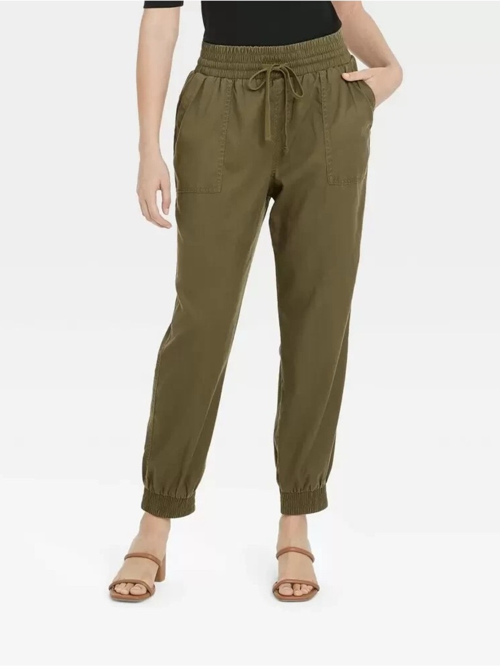 a new day Olive Drawstring Ankle Joggers